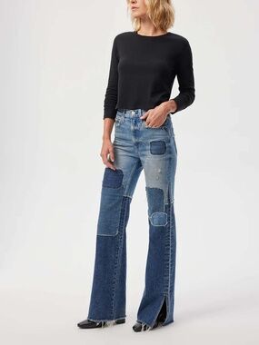 NWT AMO Jane Yesterday Patchwork High Rise Jeans Size 32 Limited Edition